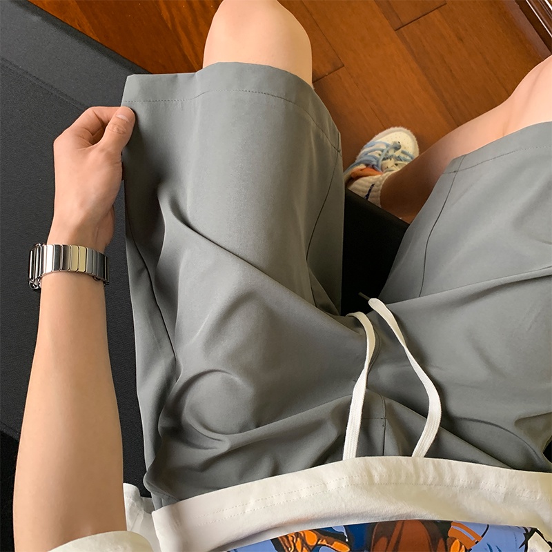 Quần Short Thể Thao Bóng Rổ Vải Lụa Lạnh Mỏng Nhanh Khô Thời Trang Mùa Hè Cho Nam