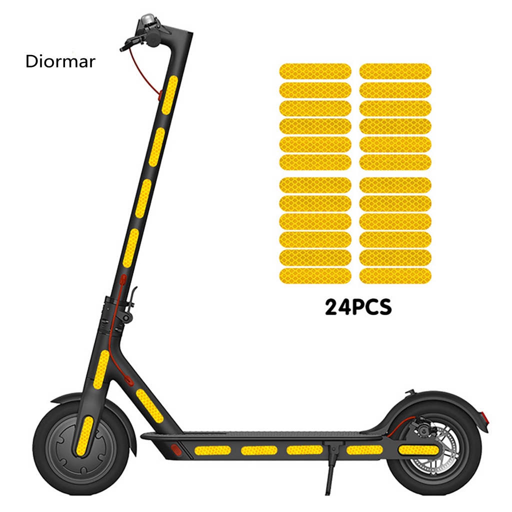 Bộ 24 Đề Can Phản Quang Tự Dính Chống Nước Chống Mài Mòn Bảo Vệ An Toàn Cho Bánh Xe Scooter Xiaomi M365 / Pro