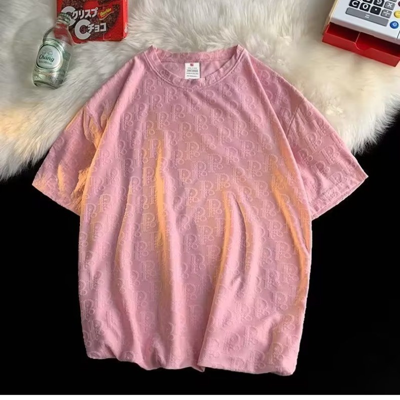 Áo Thun Tay Ngắn Dáng Rộng Bằng Lụa Lạnh Màu Sắc Trơn Thời Trang Mùa Hè Cho Nam Và Nữ