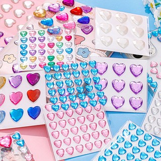 Bộ 9 MiếNg DáN 3D TráI Tim ĐíNh Đá LấP LáNh