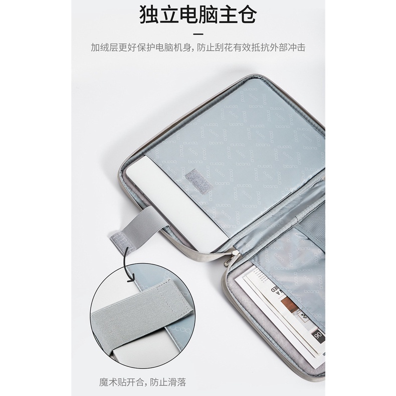 Baona/ RT Túi Xách Đựng Laptop Bằng Da PU Chống Nước Cho Macbook Pro Air M1 M2 Thinkpad 13 14 15.6 inch