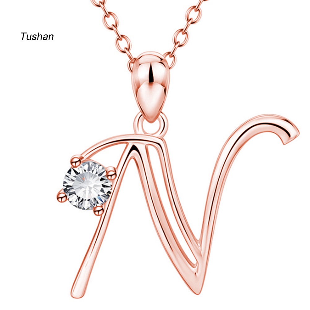 Vòng cổ Mặt Chữ Cái Đính Đá Zircon Thời Trang Cho Nữ