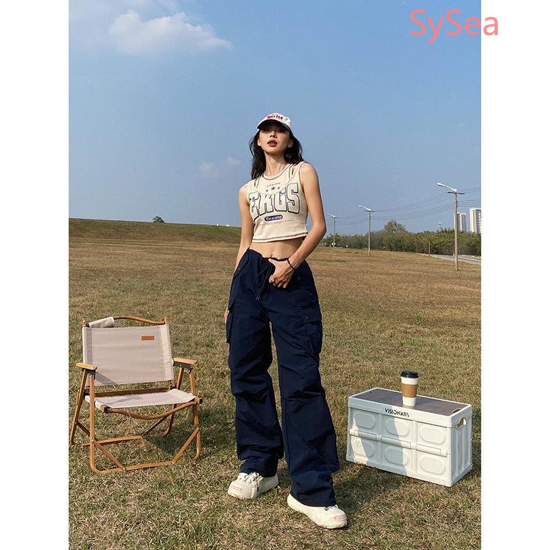 Áo Hai Dây In Họa Tiết Phong Cách Retro Mỹ Cho Nữ