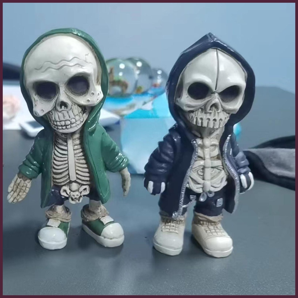 Mô Hình Đầu Lâu Bằng Nhựa Resin Phong Cách Gothic Nhỏ Gọn Trang Trí Tưởng Niệm