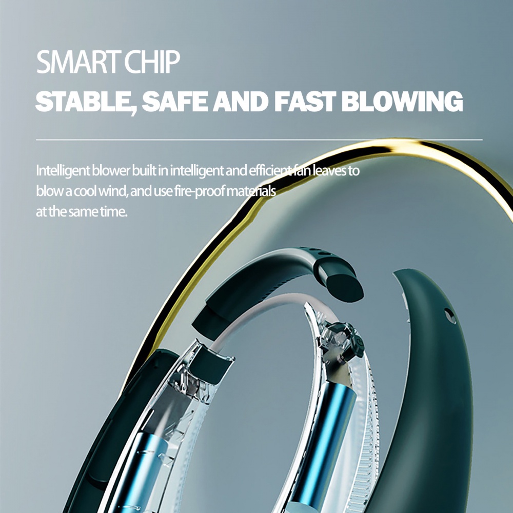 Quạt Làm Mát Mini Đeo Cổ Chạy Pin 2400mAh Mang Đi Tiện Dụng