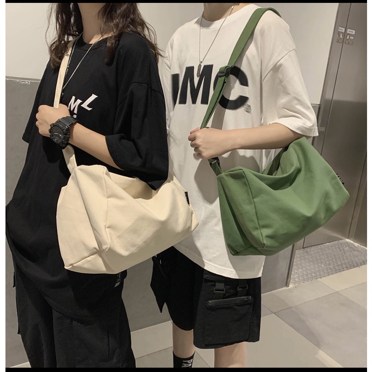 2 · túi đeo chéo vai đơn irls dung tích lớn ins túi vải lười apanese