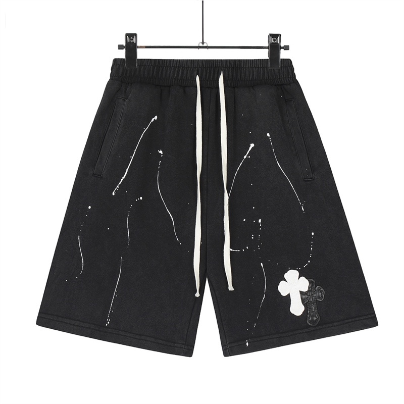 Quần Short Da Nhãn Hiệu Chữ Thập Cổ Điển Chrome hearts