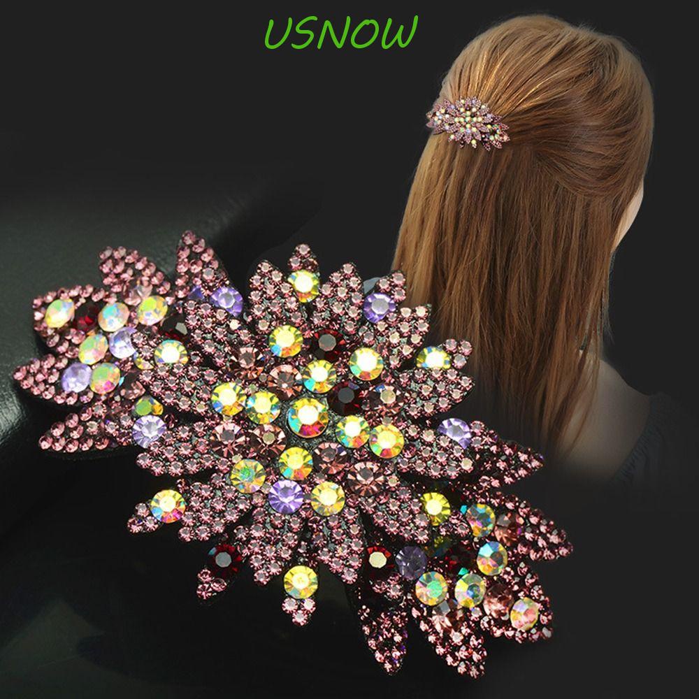 Kẹp Tóc Đuôi Ngựa Lấp Lánh Thanh Lịch Cho Nữ Giá Đỡ|Kẹp Tóc Bằng Hợp Kim Phong Cách Hàn Quốc