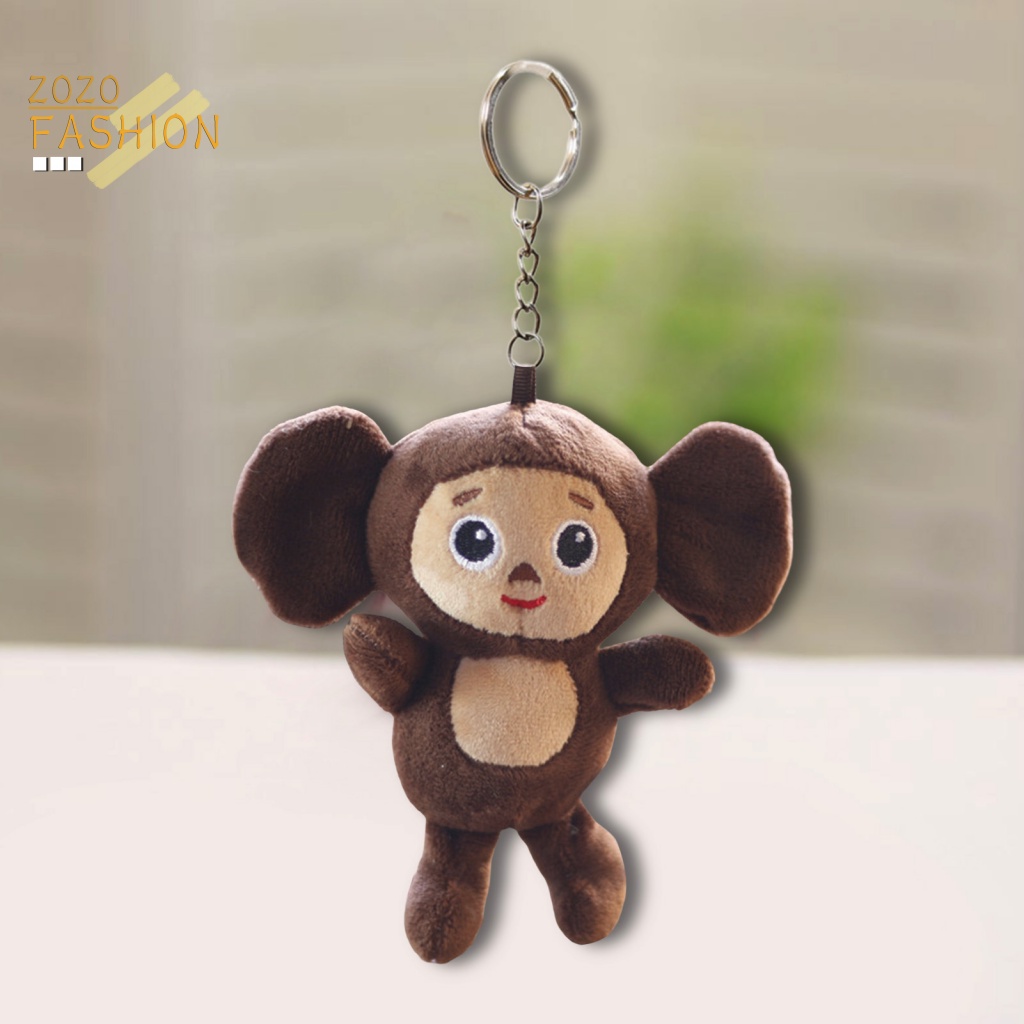 Móc Khóa Hình Khỉ Nhồi Bông Tai To Trang Trí Ba Lô