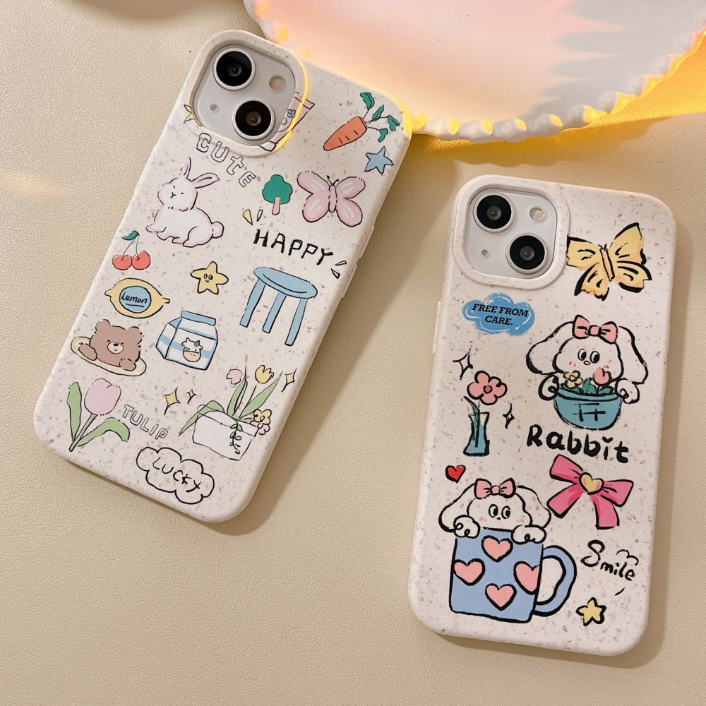 Ốp Điện Thoại TPU Mềm Chống Sốc Chống Bụi Hình Thỏ Hoạt Hình Cho IPhone 11 14 13 12 Pro Max XS XR 7 8 Plus