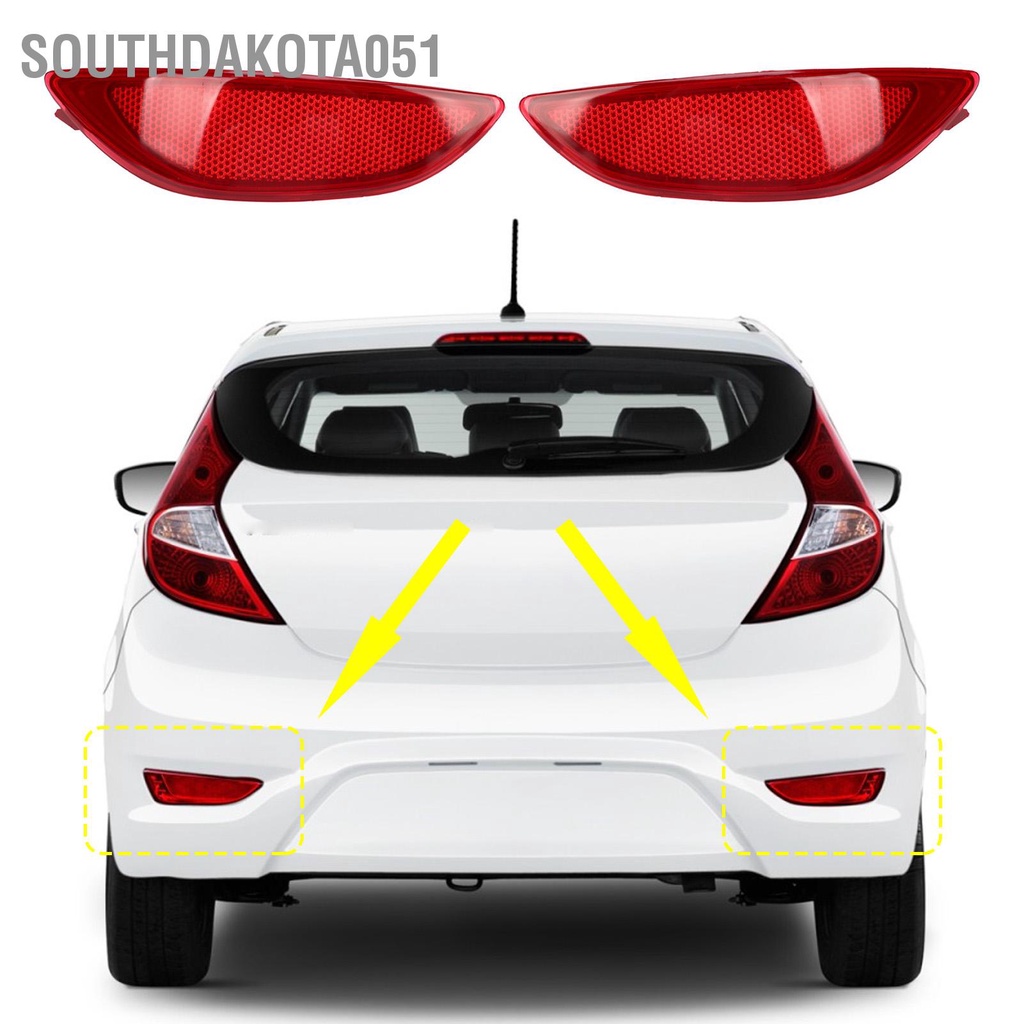 Southdakota051 Đèn phản quang cản sau Cảnh báo màu đỏ chống nước Thay thế sốc cho Hyundai Accent LE SE