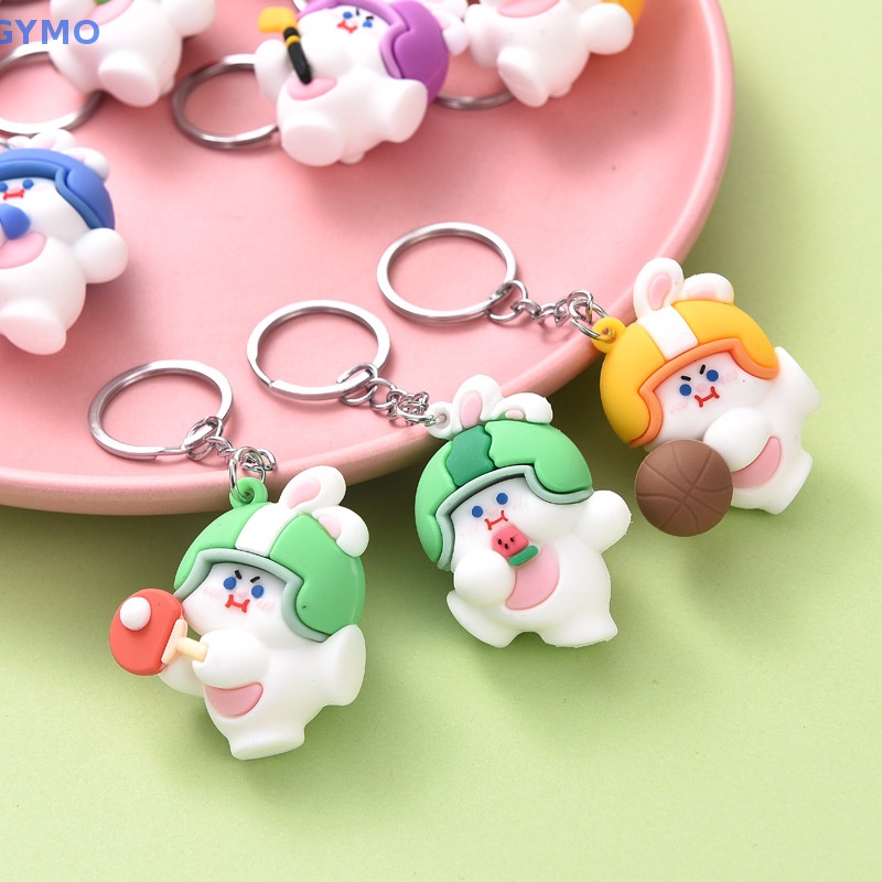 Móc Khóa Hình Thỏ Hoạt Hình Bằng Silicon Nhiều Kiểu Dáng DIY