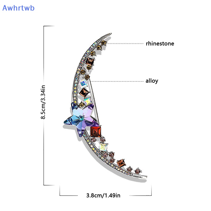 Ghim Cài Áo Hình Mặt Trăng Đính Đá Thời Trang Mới