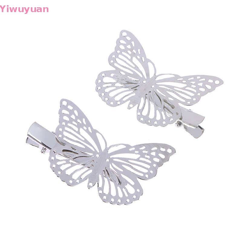 Bộ 2 Kẹp Tóc Kim Loại Hình Bướm Thời Trang Cho Nữ