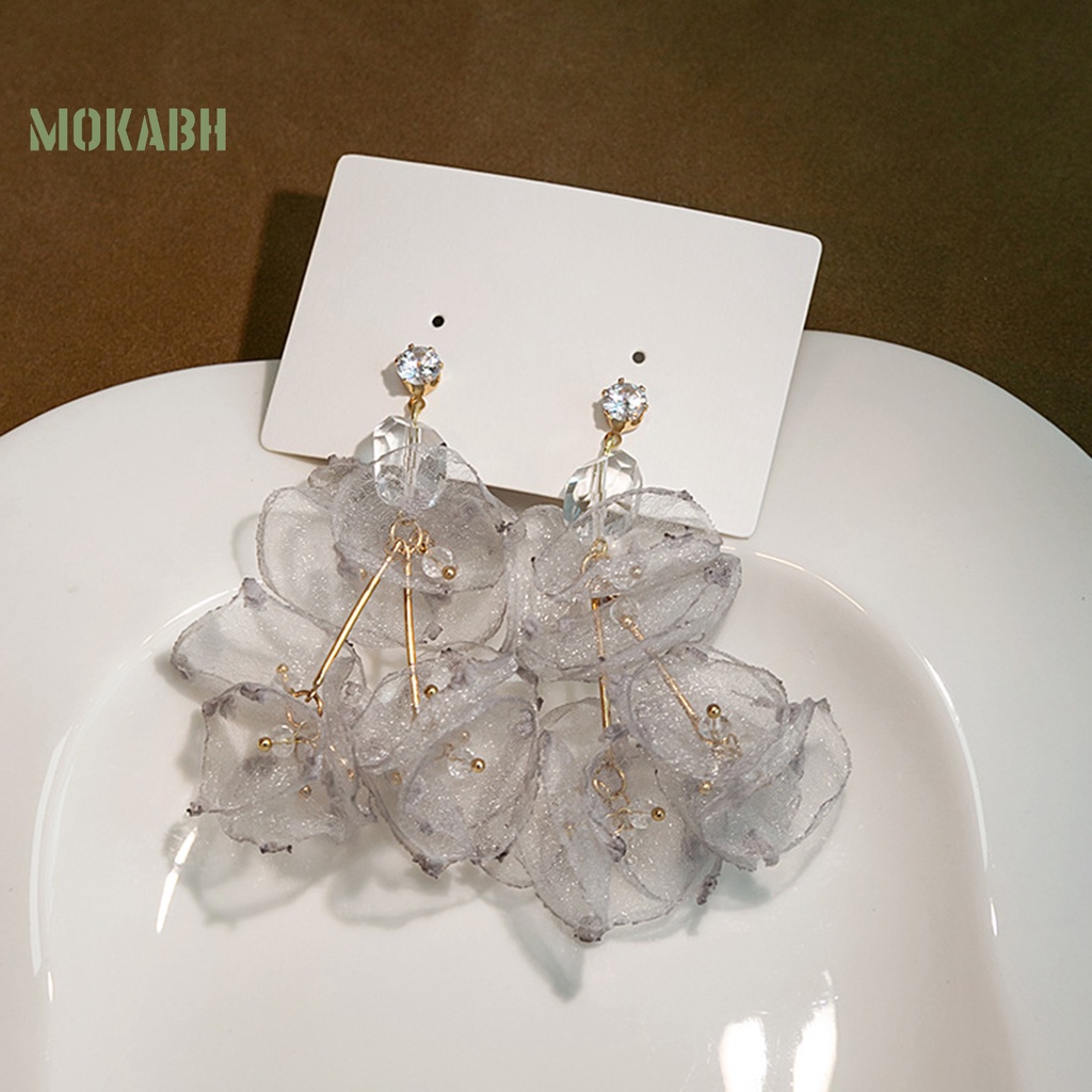 1 Đôi Bông Tai Handmade Họa Tiết Hoa Tinh Tế Chống Mài Mòn Cho Nữ