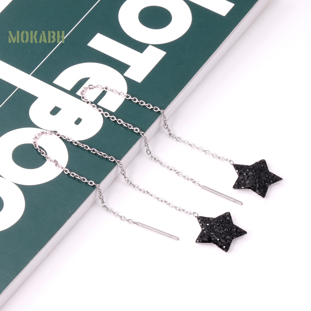 1 Đôi Bông Tai Tua Rua Dáng Dài Hình Ngôi Sao Năm Cánh Phong Cách Âu Mỹ Thời Trang Cao Cấp