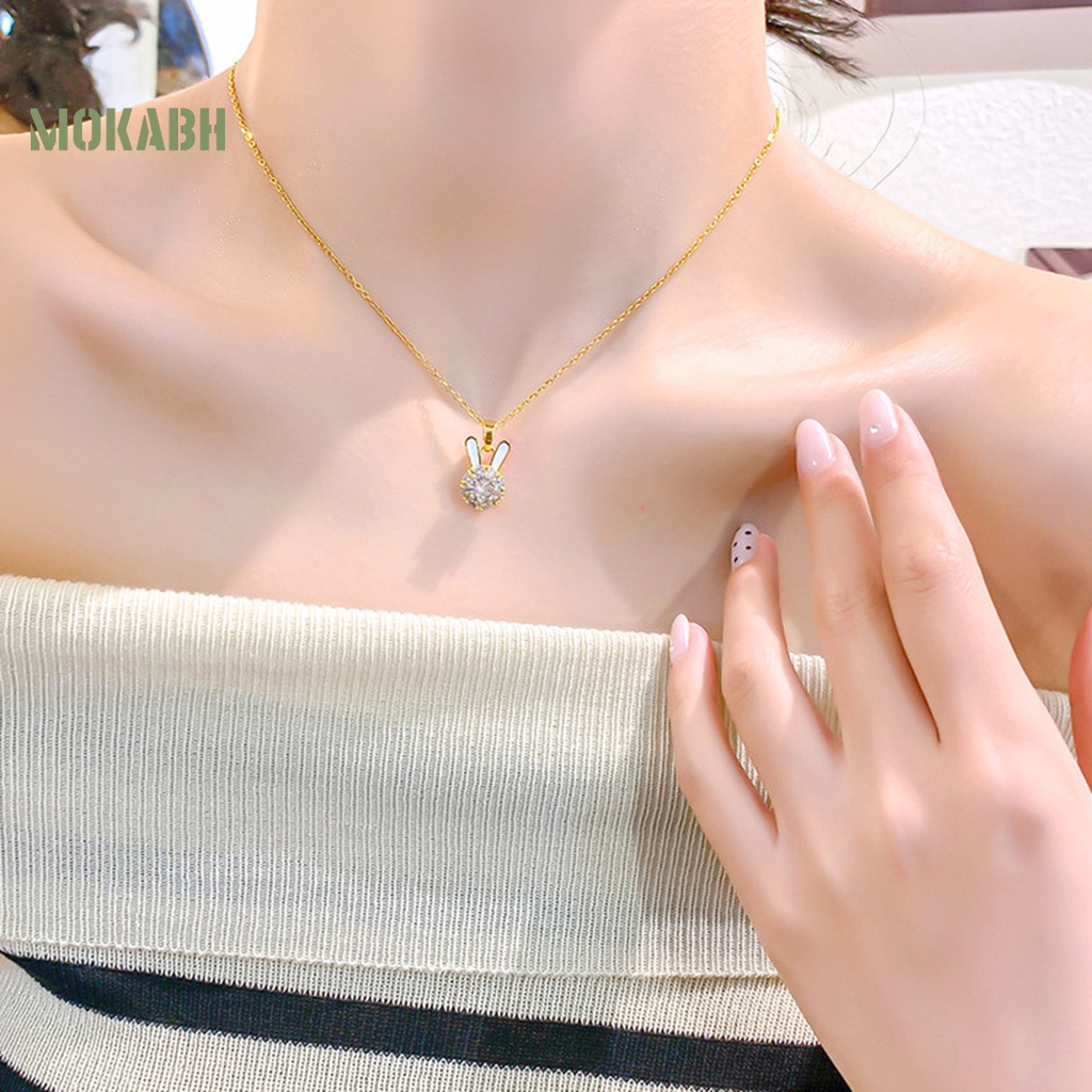 Vòng cổ HợP Kim HìNh Thỏ ĐíNh Đá Sang TrọNg