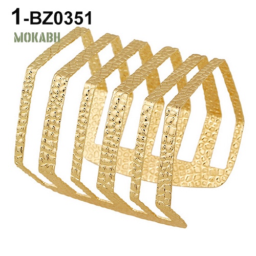 Vòng Đeo Tay Họa Tiết Hình Học Rỗng Màu Vàng / Bạc Phong Cách Punk Thời Trang Cho Nam Và Nữ