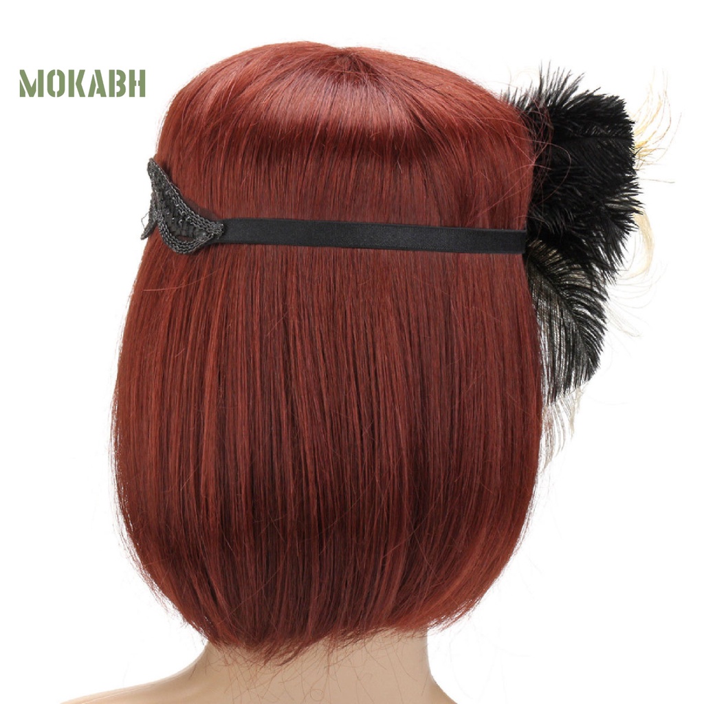 Băng Đô Cài Tóc Đính Đá Và Lông Vũ Cho Cô Dâu