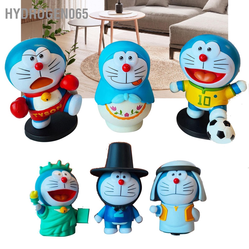 Hydrogen065 6 Chiếc Dễ Thương Màu Xanh Hình Mèo PVC Nhật Bản Nổi Tiếng Anime Hoạt Sưu Tập Búp Bê Dành Cho Trẻ Em Và Người Lớn