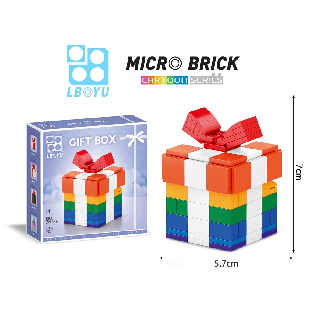 Bộ Đồ Chơi Lắp Ráp Mô Hình Hộp Quà Độc Đáo Trang Trí Nhà Cửa