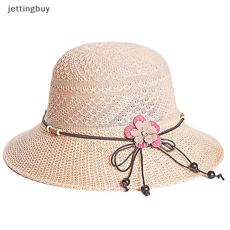 Mũ Cói Che Nắng Phối Dây Da Chống Tia UV Có Thể Gấp Gọn Tiện Dụng