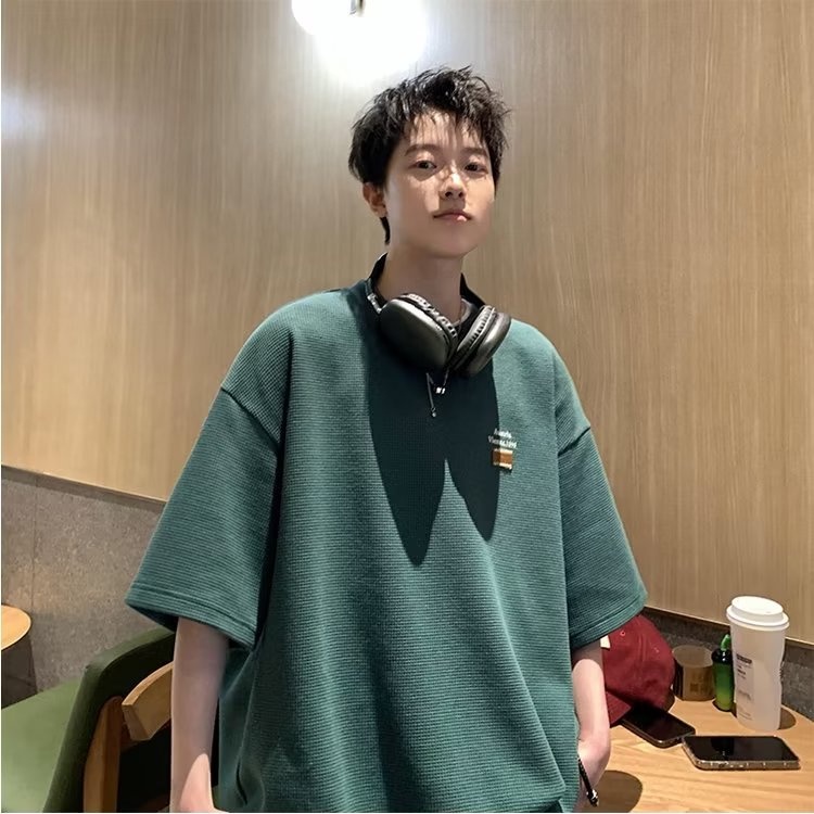 Áo Thun Nam Tay Ngắn Có Thêu Chữ Thời Trang Phong Cách