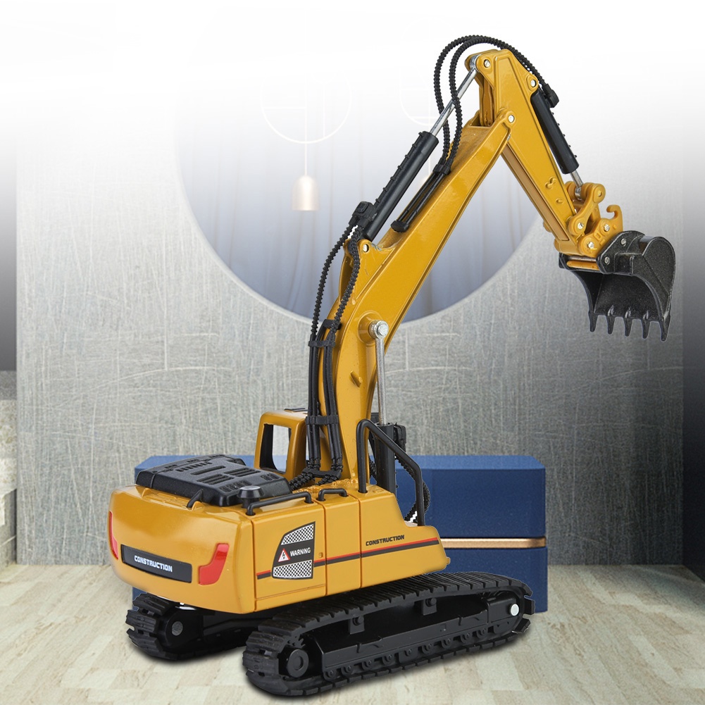 Mô hình máy xúc đồ chơi trẻ em hợp kim, Mô Hình Máy Xúc Hợp Kim 1:60 Kỹ Thuật Xây Dựng Ô Tô Xe Đồ Chơi Onemore