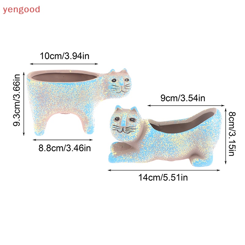 1 Chậu Hoa Sứ Hình Mèo Hoạt Hình Đáng Yêu