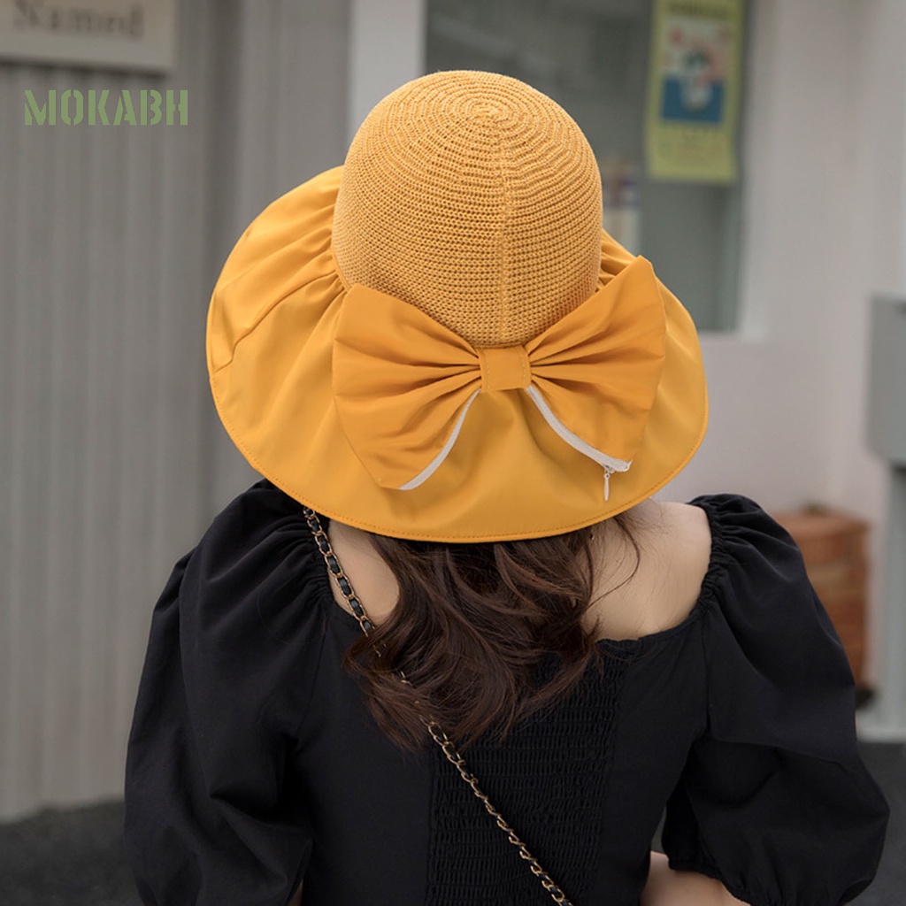 Nón Rộng Vành Bằng Vinyl Mềm Thoáng Khí Màu Tương Phản Thời Trang Đi Biển Mùa Hè Dành Cho Nữ