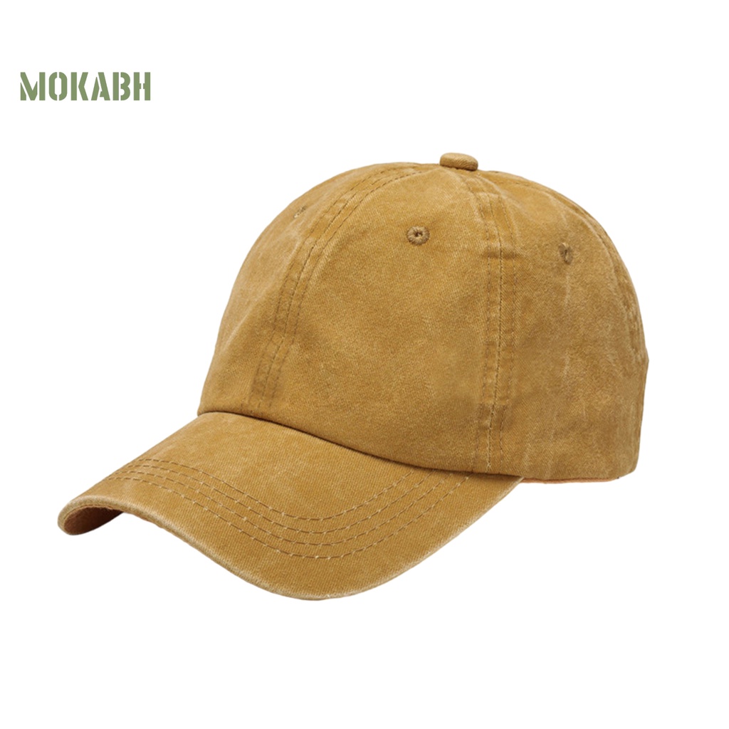 [Mok Abh] Mũ Bóng Chày Mềm Mại Có Khóa Cài Vành Lớn Thoải Mái Phong Cách Cổ Điển Có Thể Điều Chỉnh Dành