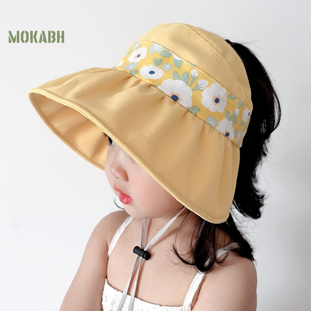 Nón Tai Bèo Chống Tia UV Họa Tiết Hoa Hoạt Hình Dễ Thương Cho Bé