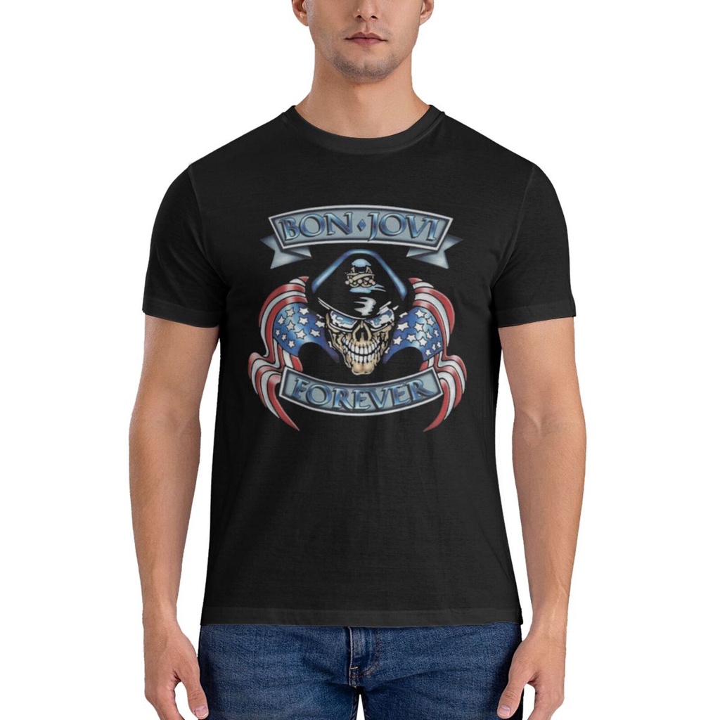 Bon Jovi Forever Skull Rock Tee Trang phục mới lạ