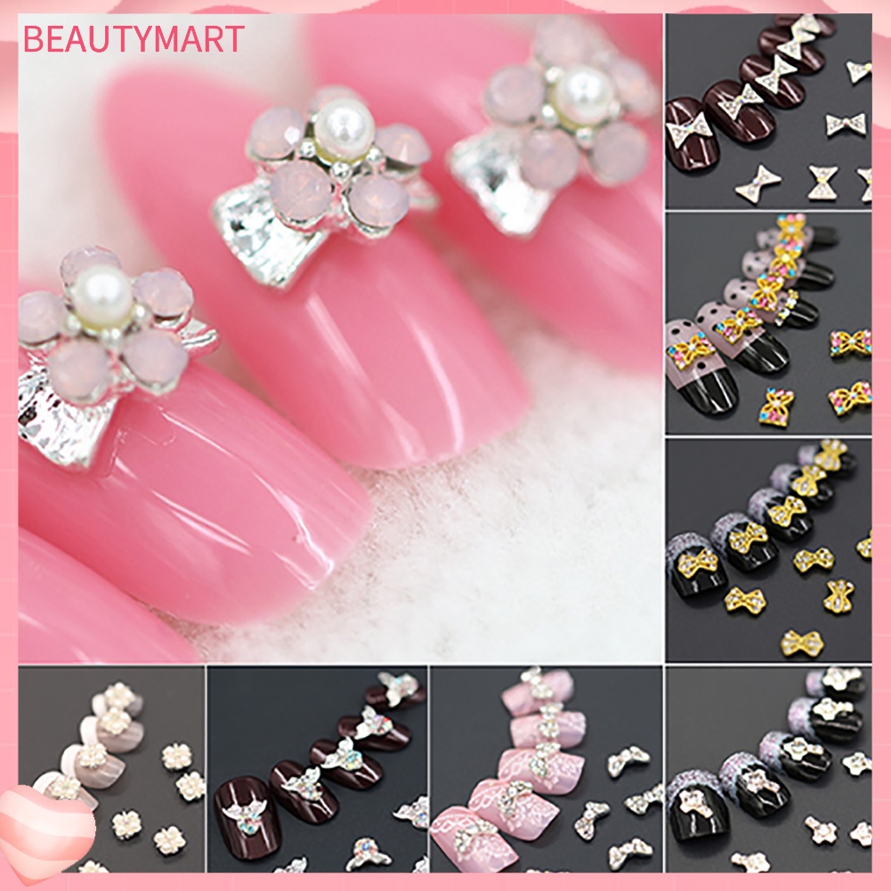 Set 10 Hạt Đá 3D Bằng Hợp Kim Dùng Trang Trí Móng Nghệ Thuật DIY