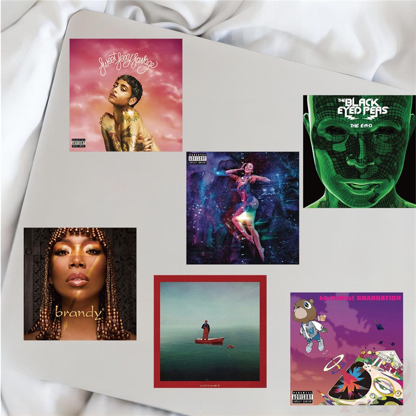 Bộ 100 Cái ❉ ♬ Miếng Dán Trang Trí Album Nhạc Độc Đáo Sáng Tạo ❉ Miếng Dán Đề Can Họa Tiết Doodle Chống Thấm Nước Độc Đáo Thời Trang DIY