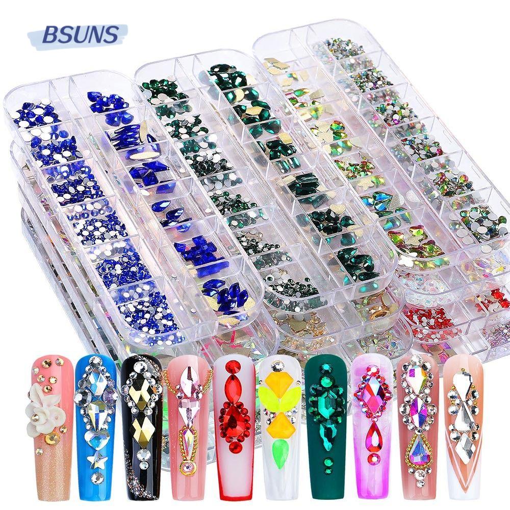 Hộp 12 Kích Cỡ Đính Móng Tay Lấp Lánh Sang Trọng