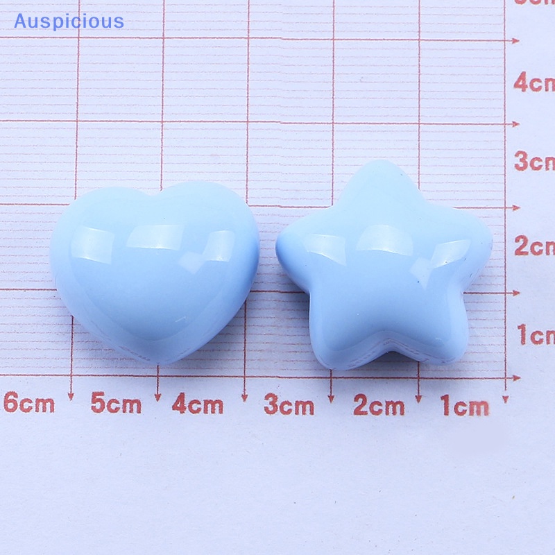Set 10 Kẹp Tóc Hình Ngôi Sao / Trái Tim Bằng Nhựa Resin Dễ Thương DIY