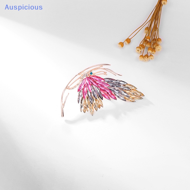 Ghim Cài Áo Hình Bướm Đính Pha Lê Màu Gradient Phong Cách Pháp Thanh Lịch