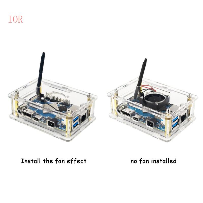 Ốp Điện Thoại Acrylic Màu Cam Có Quạt Tản Nhiệt Làm Mát Không Gây Tiếng Ồn Cho Pi 4 Lts