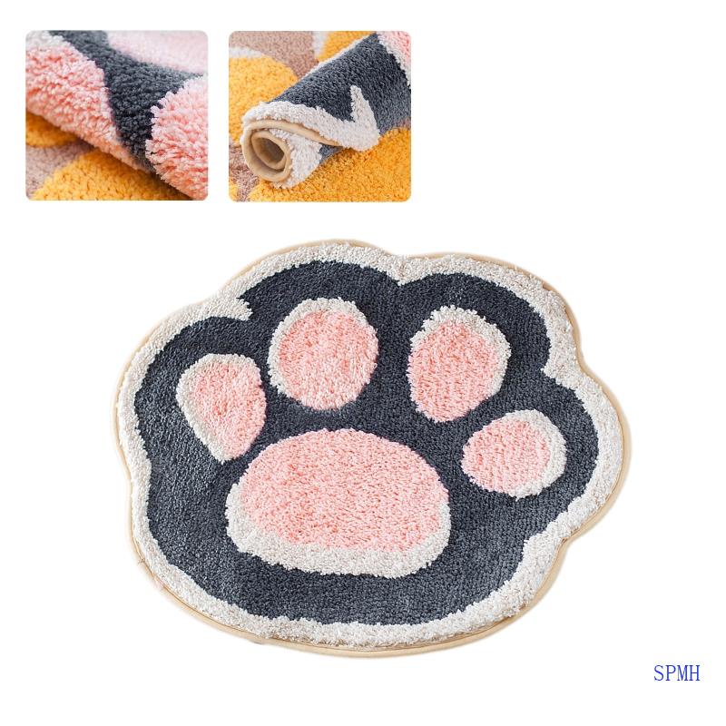 Thảm Chùi Chân Chống Trượt Thấm Hút Tốt In Họa Tiết Bàn Chân Mèo Hoạt Hình Siêu Đáng Yêu