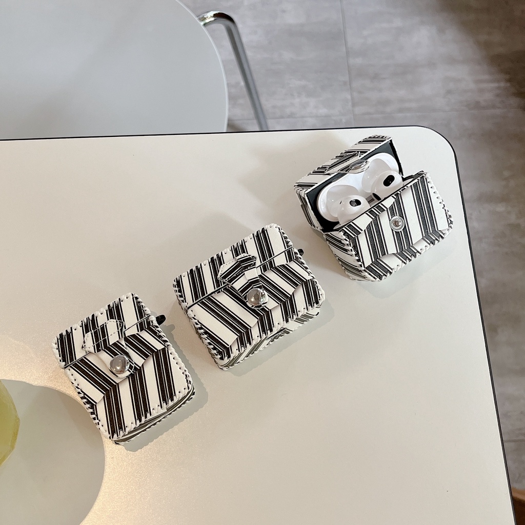 Vỏ Bảo Vệ Hộp Sạc Tai nghe không dây AirPods 1 / 2 gen3 Pro2 2022 Bằng TPU Mềm Họa Tiết Kẻ Sọc Nhiều Màu Thời Trang