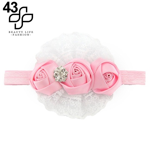 Băng Đô Hoa Hồng Co Giãn Dễ Thương Cho Bé Gái