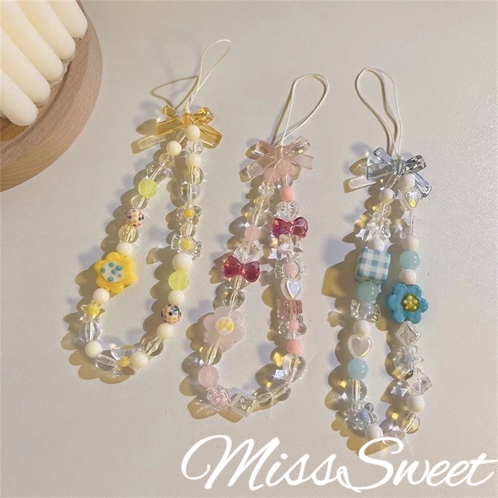 DIY Contrasting Handmade Beaded Chain Pendant With Creative Girl Style Mobile Phone Strap