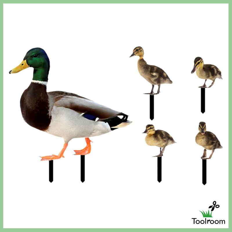 Set 5 Tượng Vịt Phẳng Điêu Khắc Trang Trí Lễ Phục Sinh