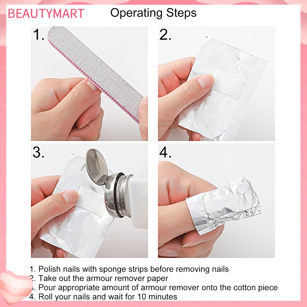 Bộ 100 Giấy Thiếc Tẩy Sơn Móng Tay Không Chứa Chất Độc Hại Tiết Kiệm Sức Lao Động