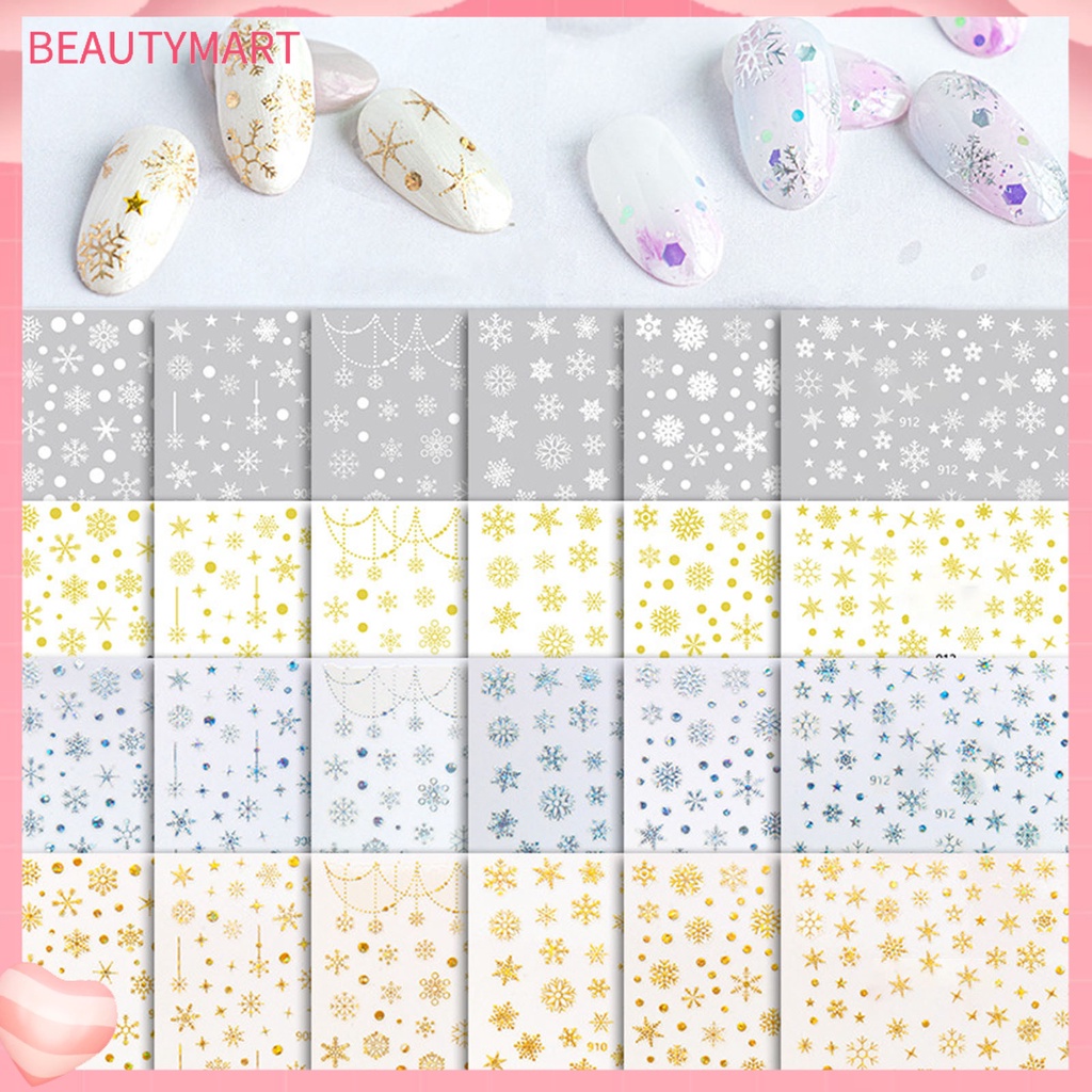 Miếng Dán Trang Trí Móng Tay Không Phai Siêu Mỏng In Họa Tiết Giáng Sinh Cho Nữ