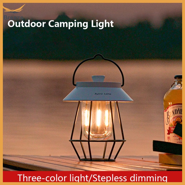 Đèn Lồng Cắm Trại Chống Thấm Nước Phong Cách Cổ Điển Kèm Sạc Usb Tiện Dụng
