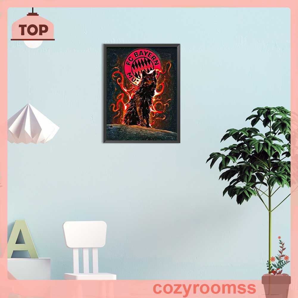 Tranh Đính Đá Kim Cương Toàn Bộ 5D DIY Hình Vẽ Sói Trang Trí Nhà Cửa