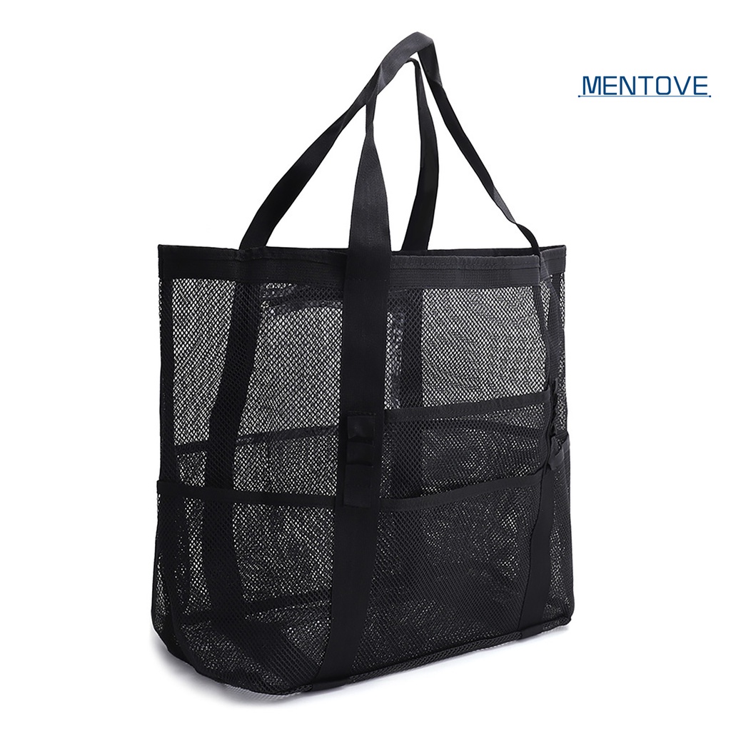 [MT] Túi Lưới Rỗng Đựng Đồ Chơi Mua Sắm / Đồ Đi Biển Nhiều Ngăn Có Tay Cầm Có Thể Gập Lại Sức Chứa Lớn