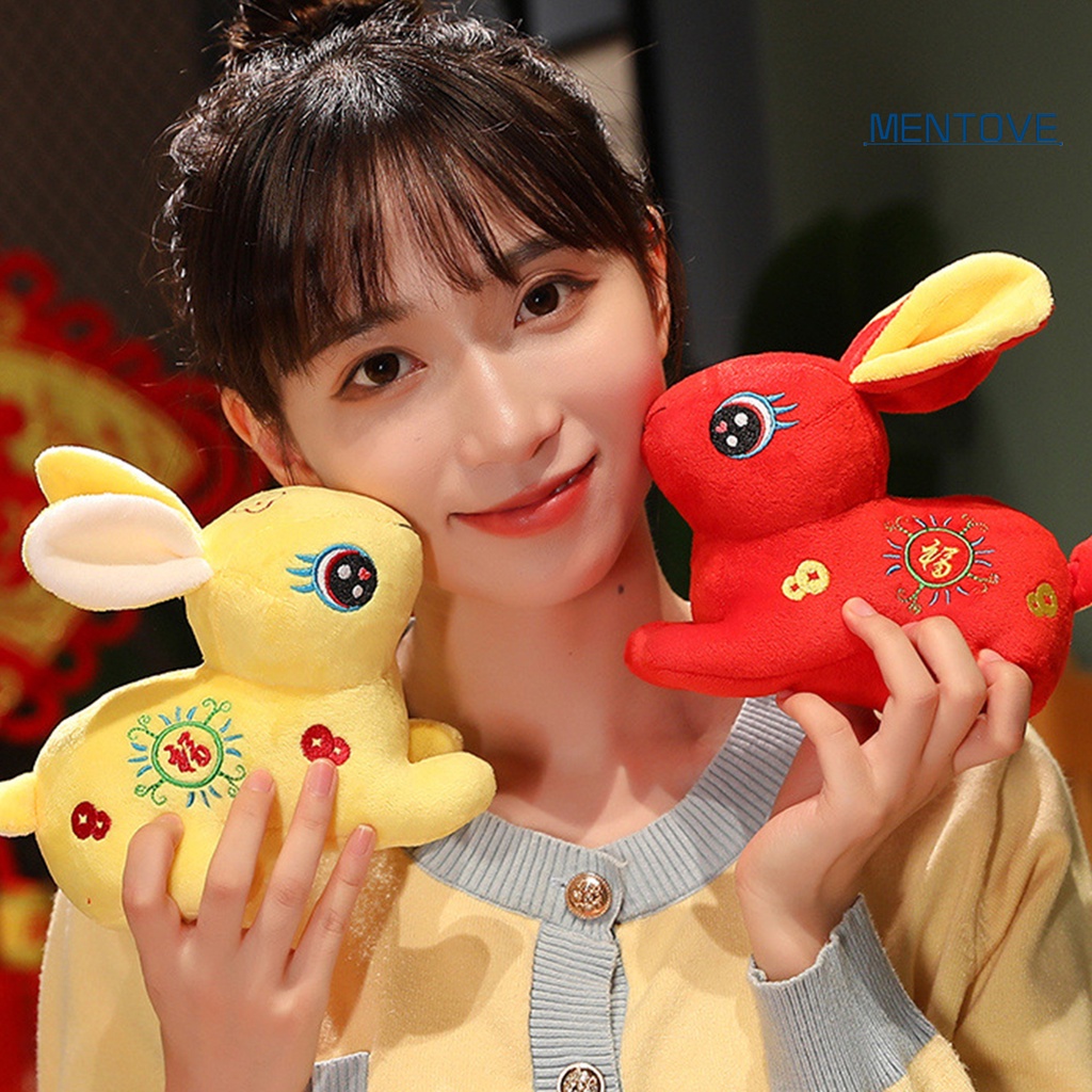 Đồ chơi nhồi bông Hình Thỏ Hoạt Hình Trung Hoa Trang Trí Năm Mới 2023